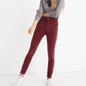 Madewell 10" High Rise Sknny Jeans: Stretch Velvet Edition, 26